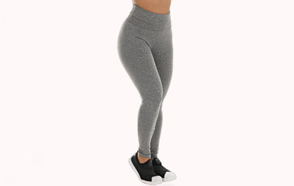 Calça Legging Mesclada com Cós Alto