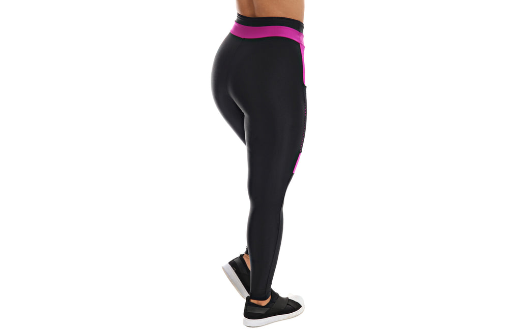 Calça legging com bolso roxo em Preto – Doce Malícia