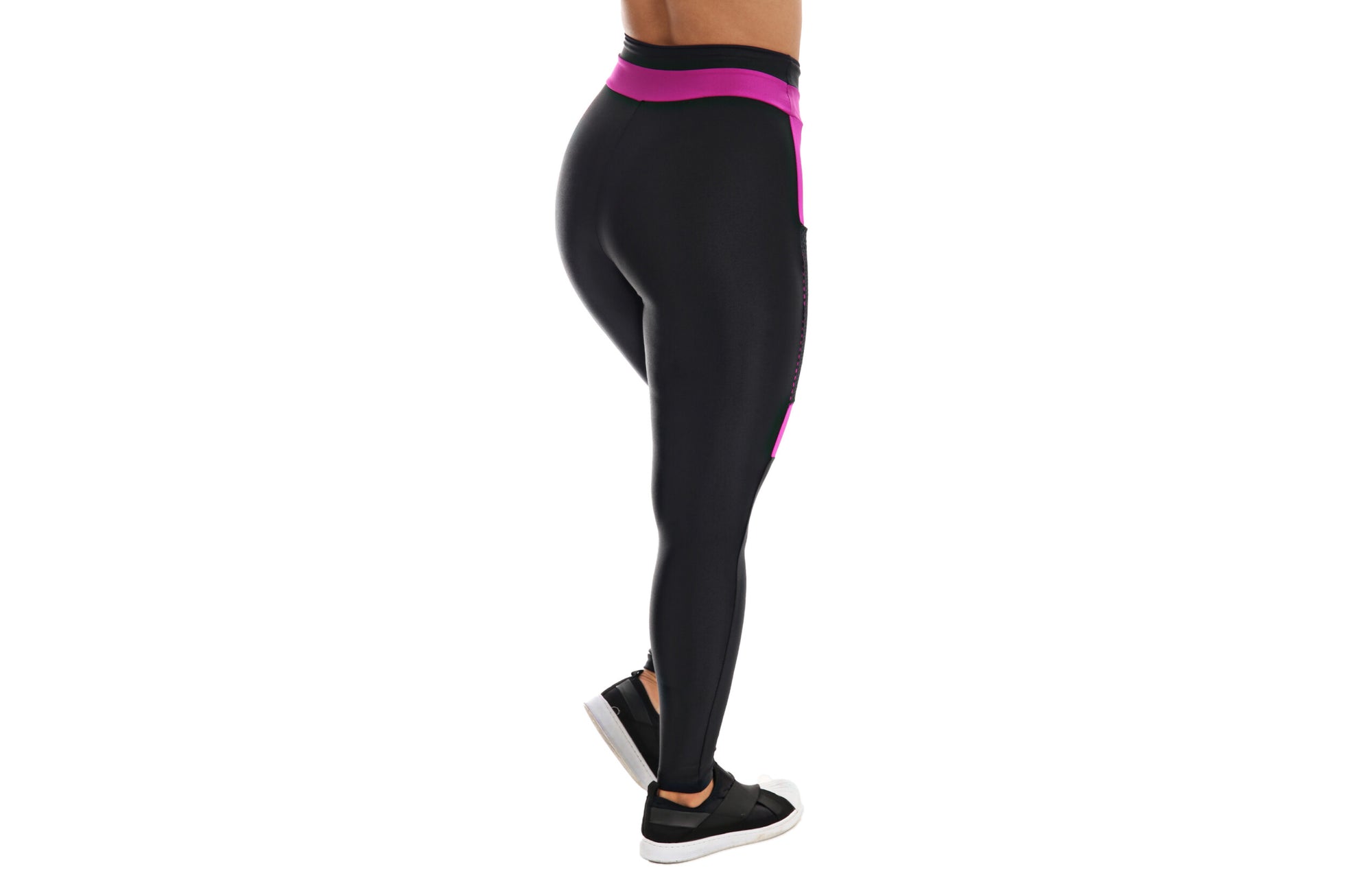 Calça legging com bolso roxo em Preto – Doce Malícia