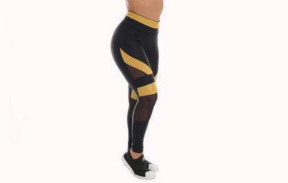 Calça Legging com Detalhe em Dourado