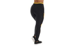 Calça legging com detalhe em dourado em Preto – Doce Malícia
