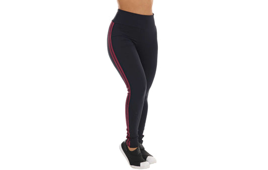 Calça legging preta com listras em Preto – Doce Malícia