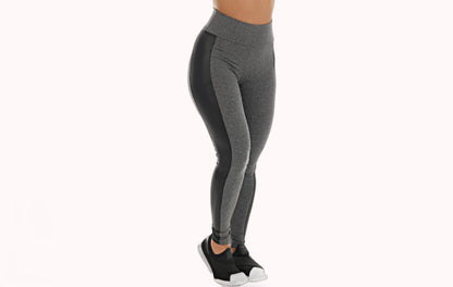 Calça Legging Mescla com Faixa Preta