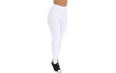 Calça legging pedaleira branca em Branco – Doce Malícia