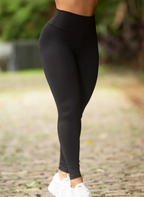 Calça Fitness de Cós Alto em Preto – Doce Malícia