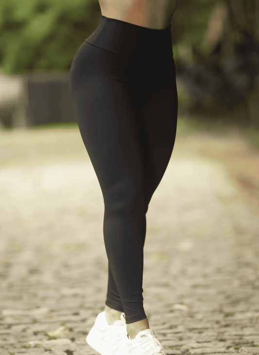 Calça Fitness de Cós Alto em Preto – Doce Malícia