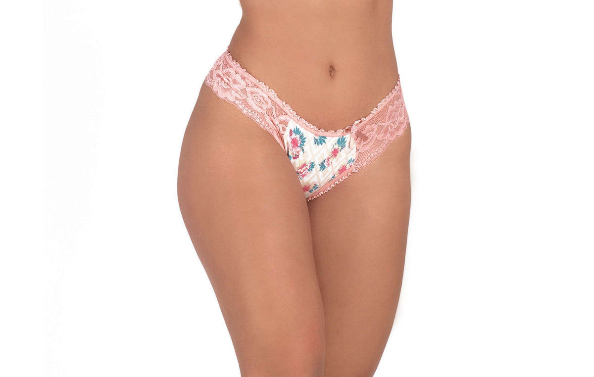 Calcinha estampada com aviamento cerejeira em amarelo – Doce Malícia