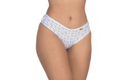 Calcinha estampada de algodão em Branco – Doce Malícia