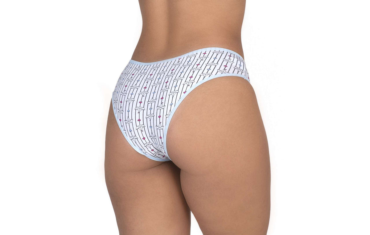 Calcinha estampada de algodão em Branco – Doce Malícia