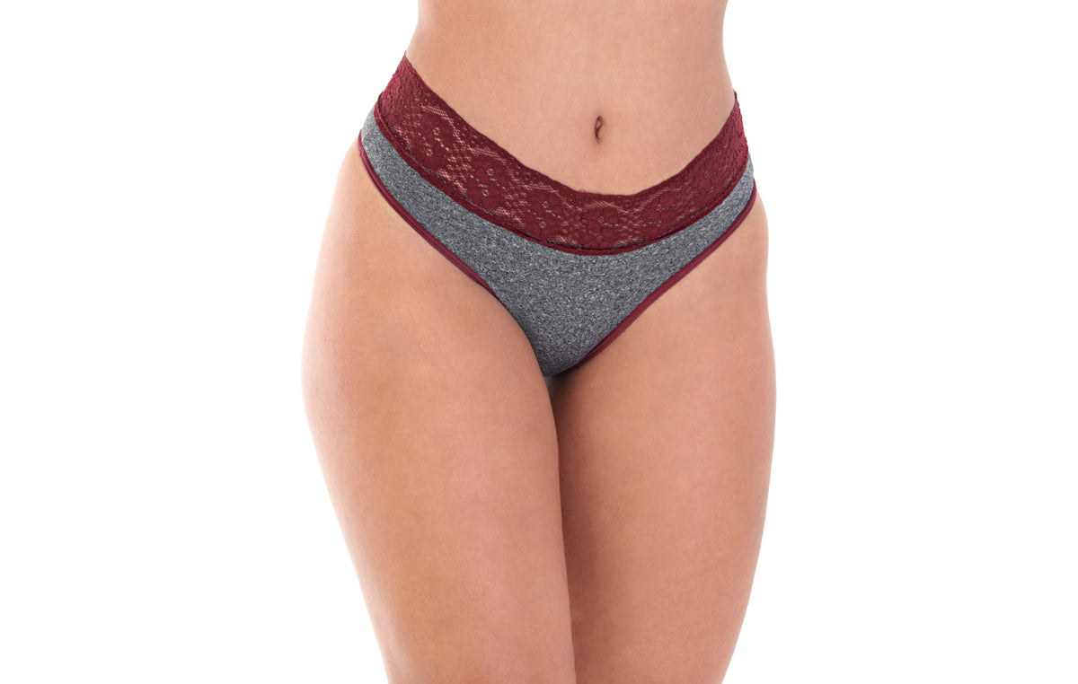 Calcinha mescla sensual com renda em azul-Marinho – Doce Malícia