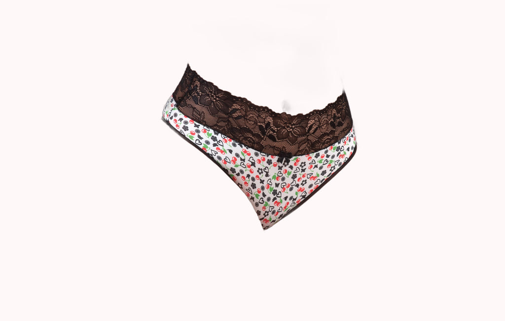 Calcinha estampada com renda – Doce Malícia