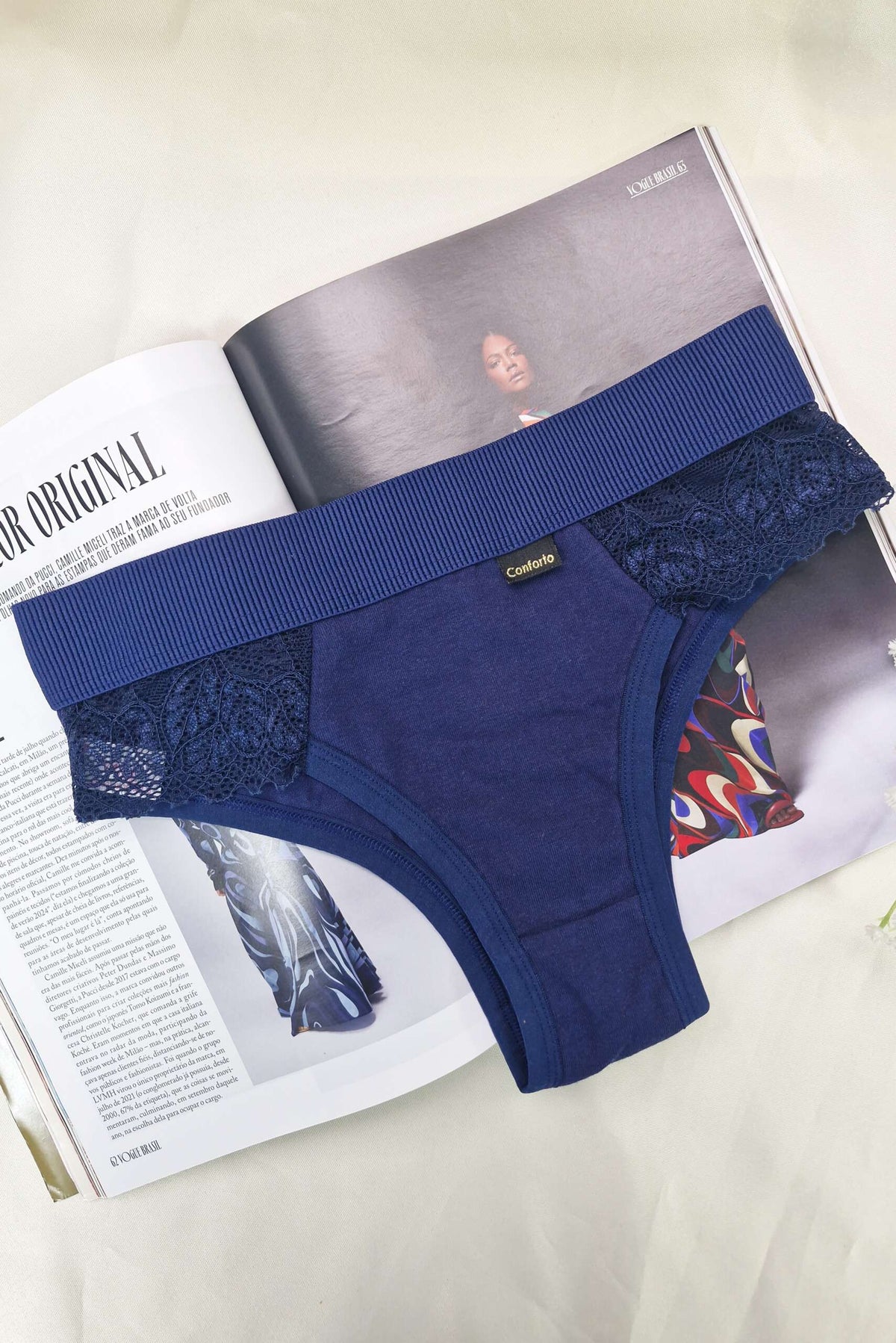 Calcinha de Algodão com Renda em Branco – Doce Malícia