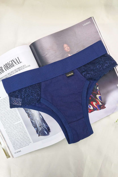Calcinha de Algodão com Renda em Branco – Doce Malícia