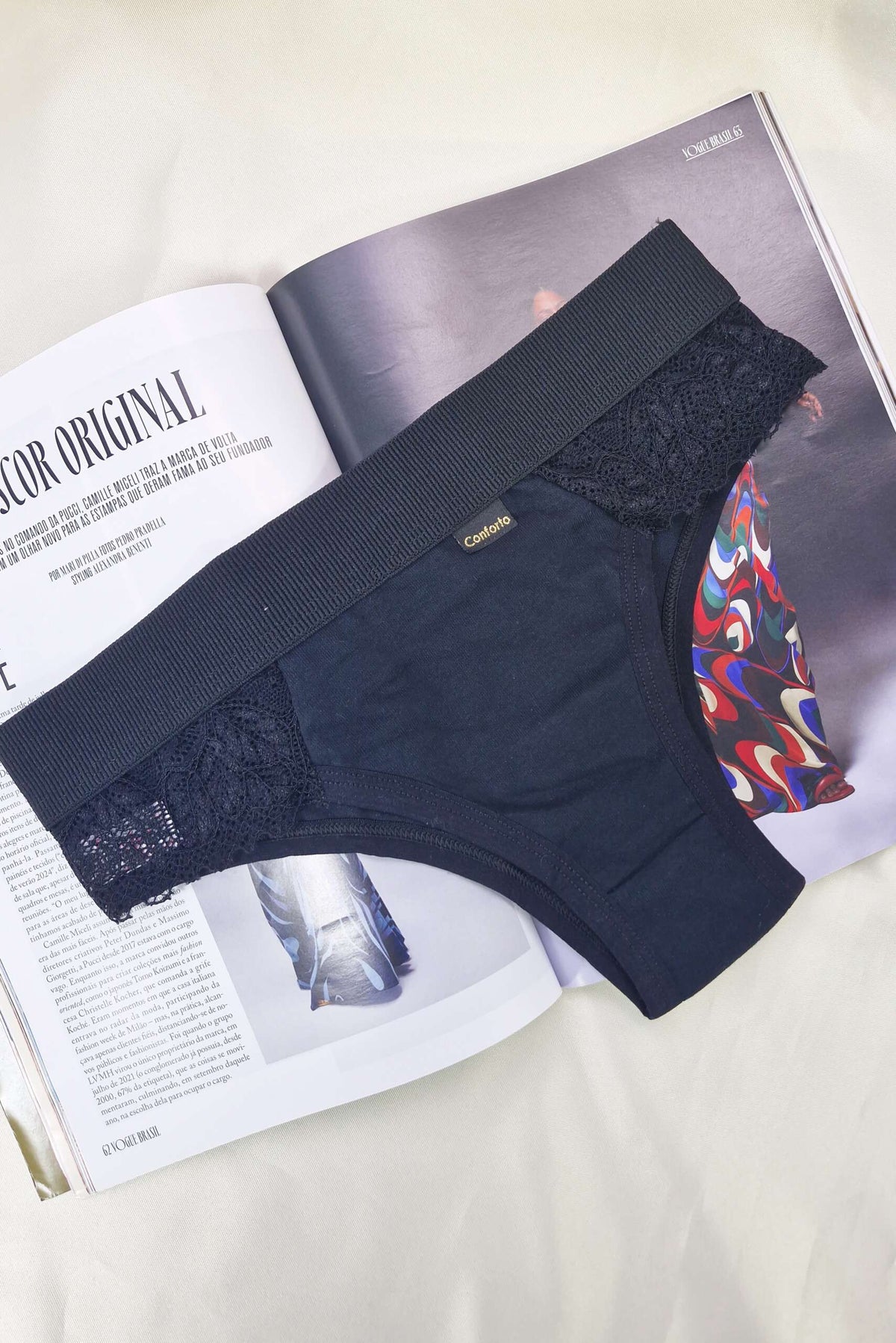 Calcinha de Algodão com Renda em Branco – Doce Malícia