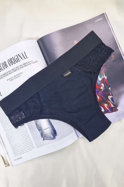 Calcinha de Algodão com Renda em Branco – Doce Malícia