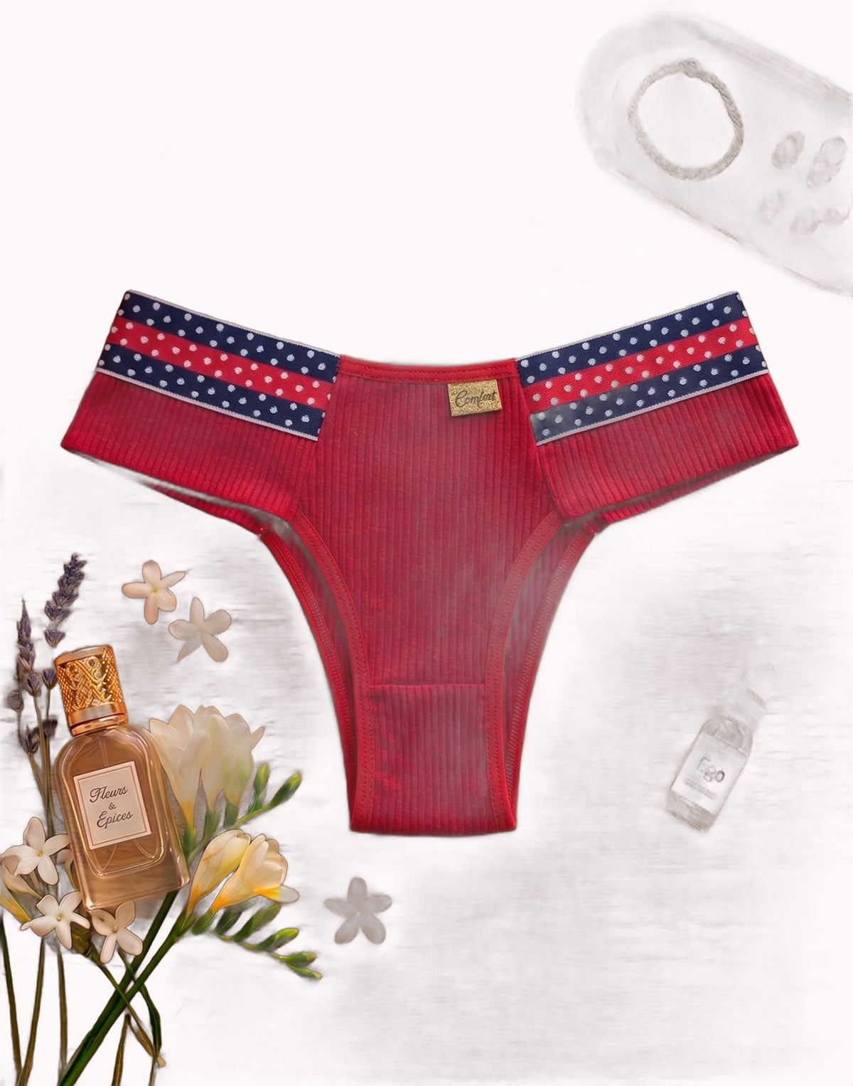 Calcinha Canelada com Elástico Estampado – Doce Malícia