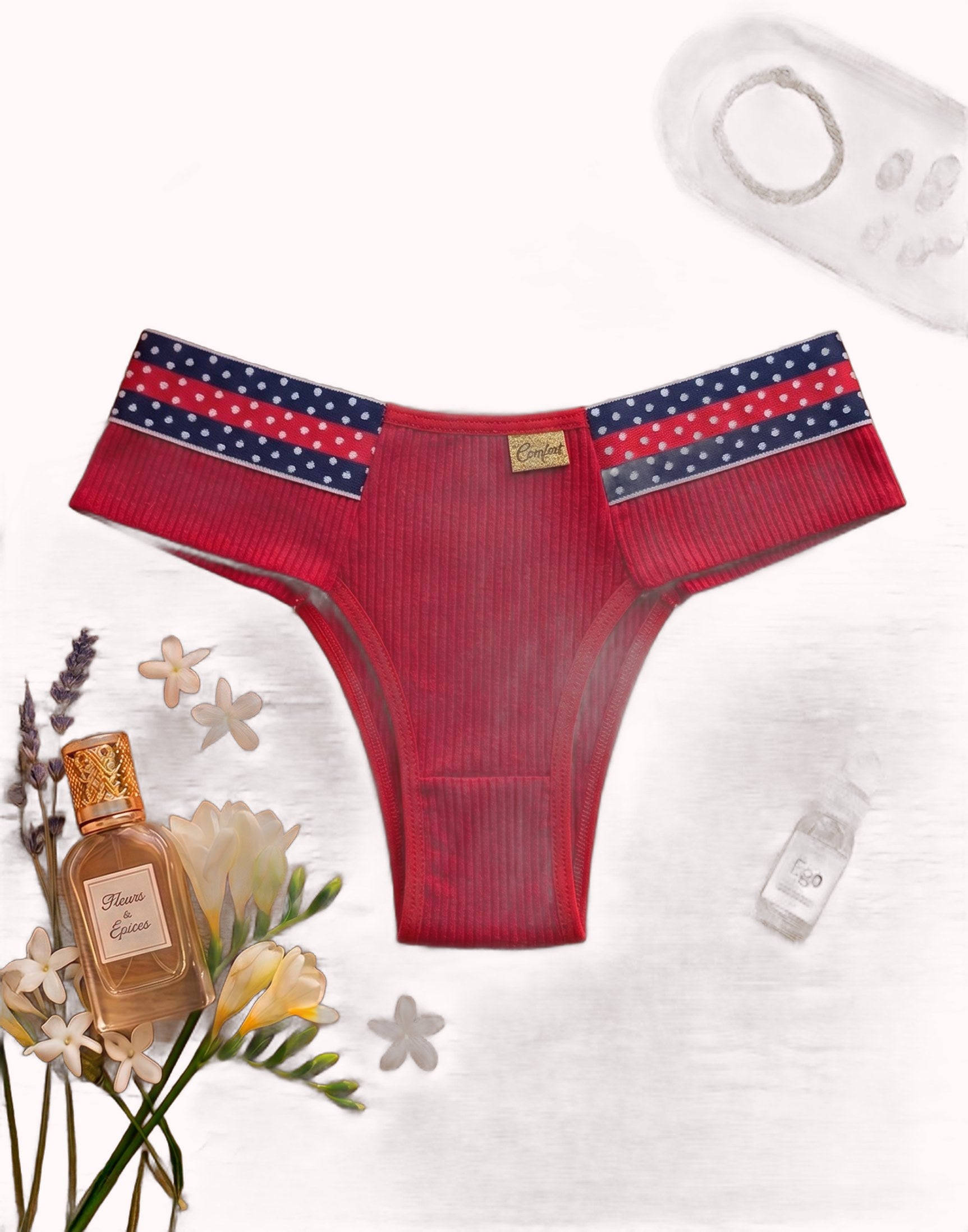Calcinha Canelada com Elástico Estampado – Doce Malícia