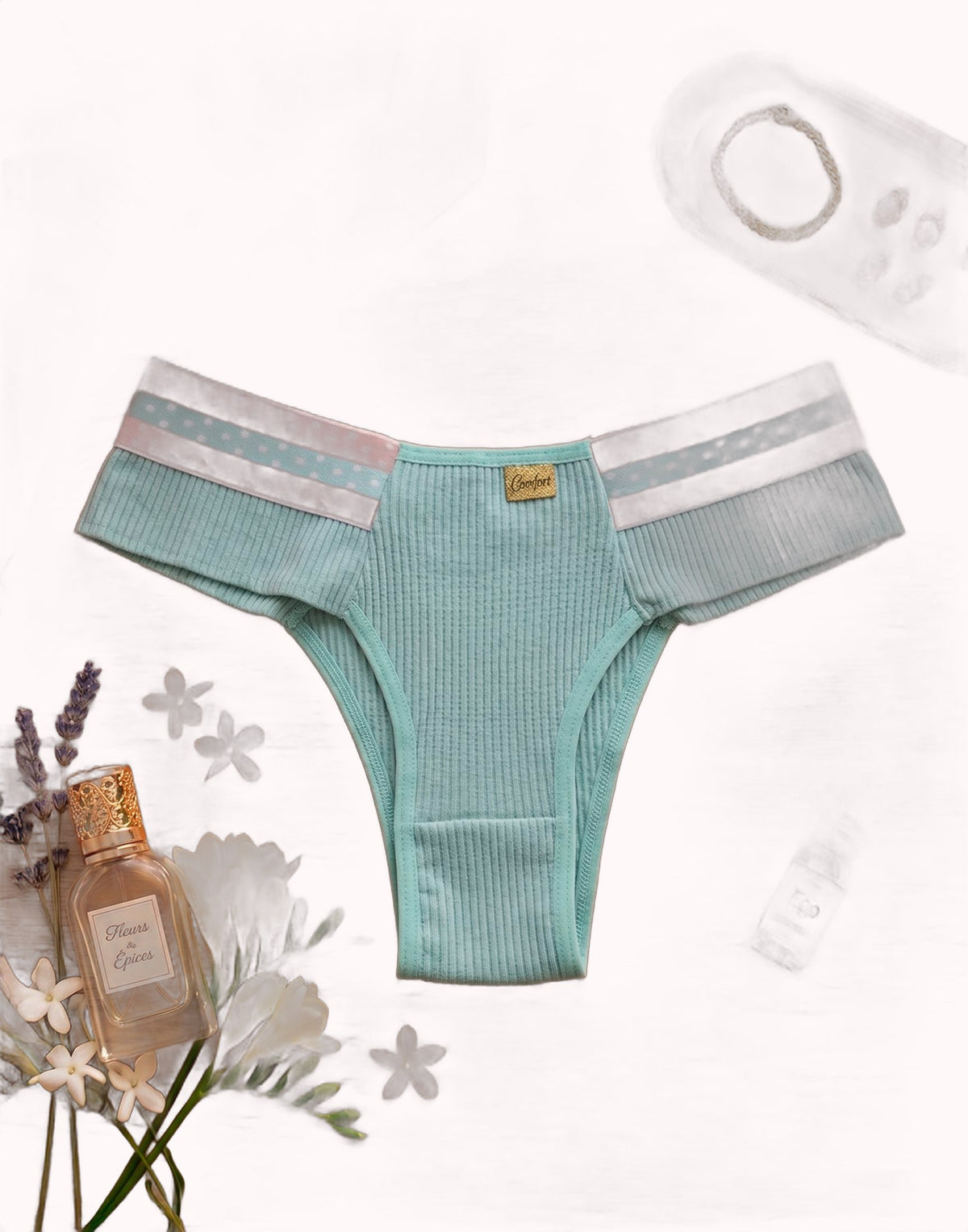 Calcinha Canelada com Elástico Estampado – Doce Malícia