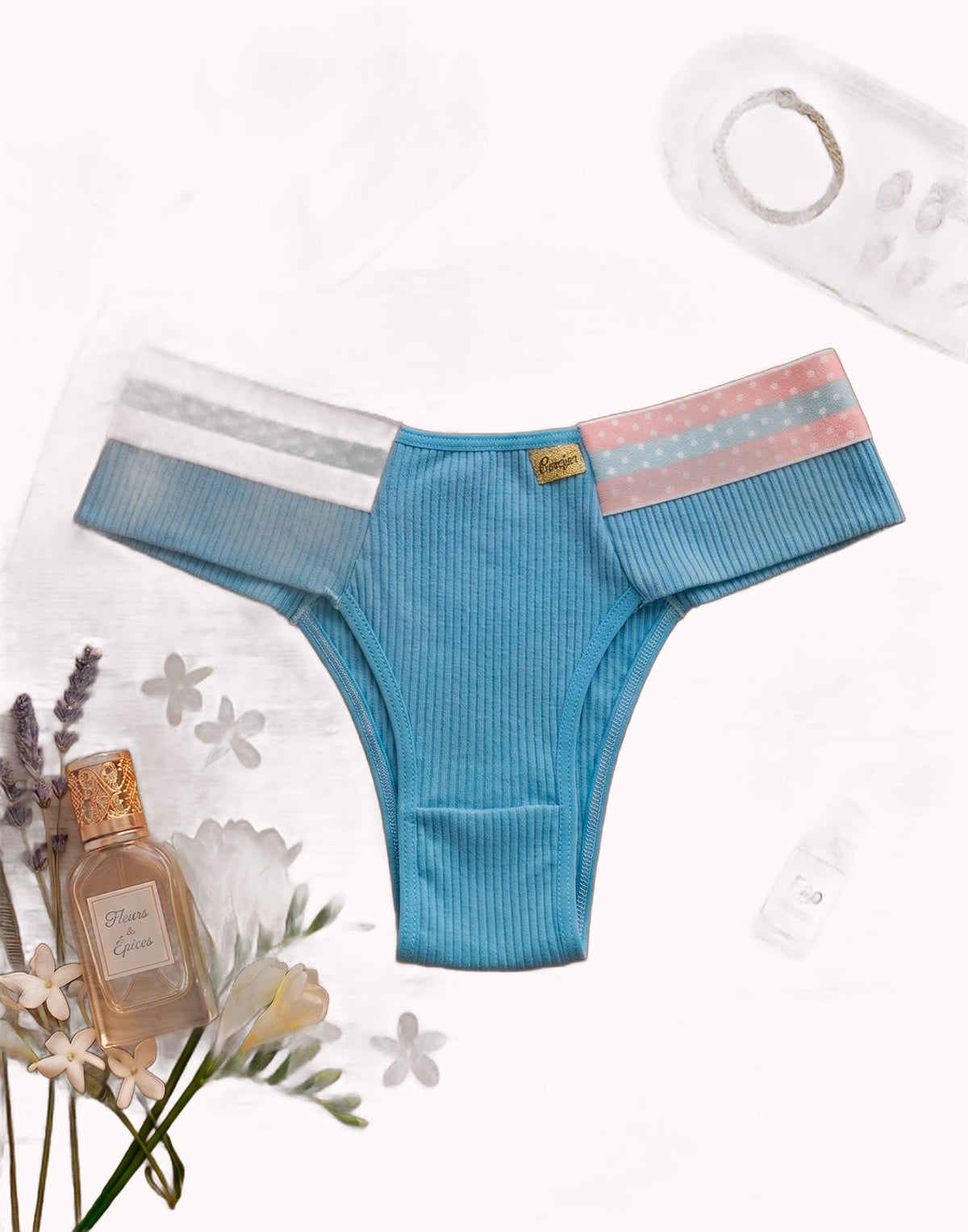 Calcinha Canelada com Elástico Estampado – Doce Malícia
