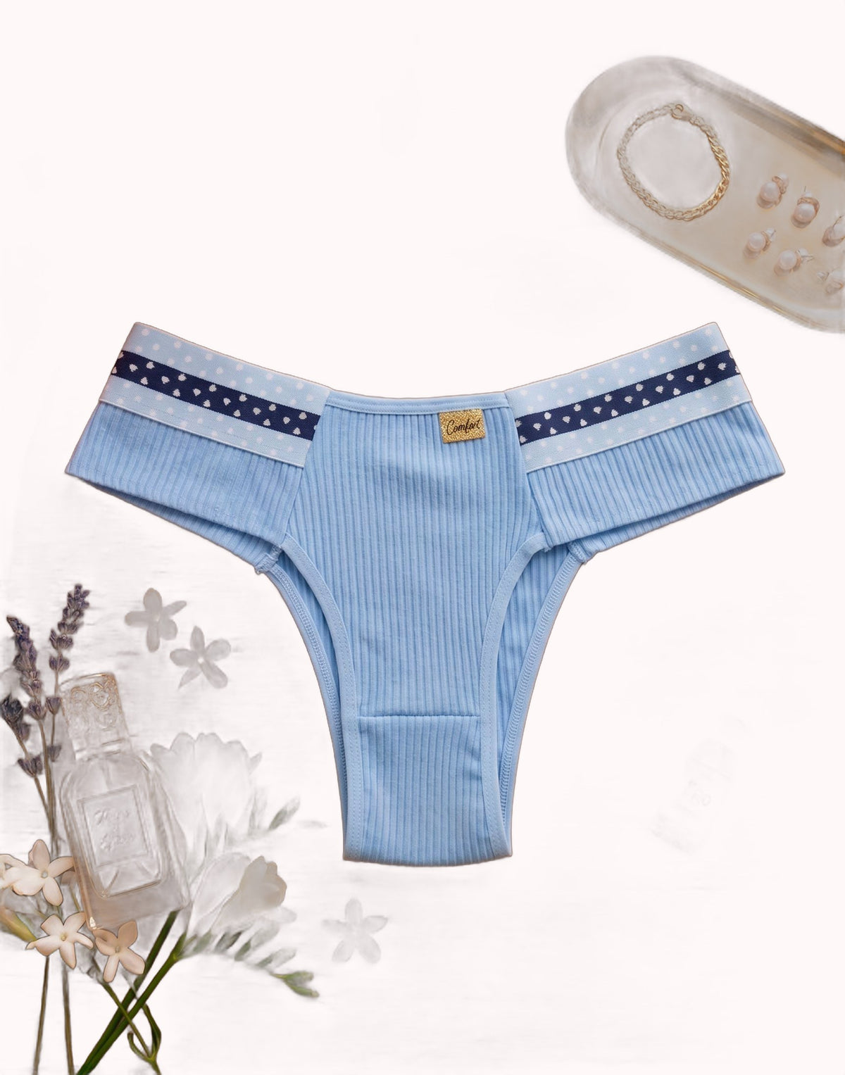 Calcinha Canelada com Elástico Estampado – Doce Malícia