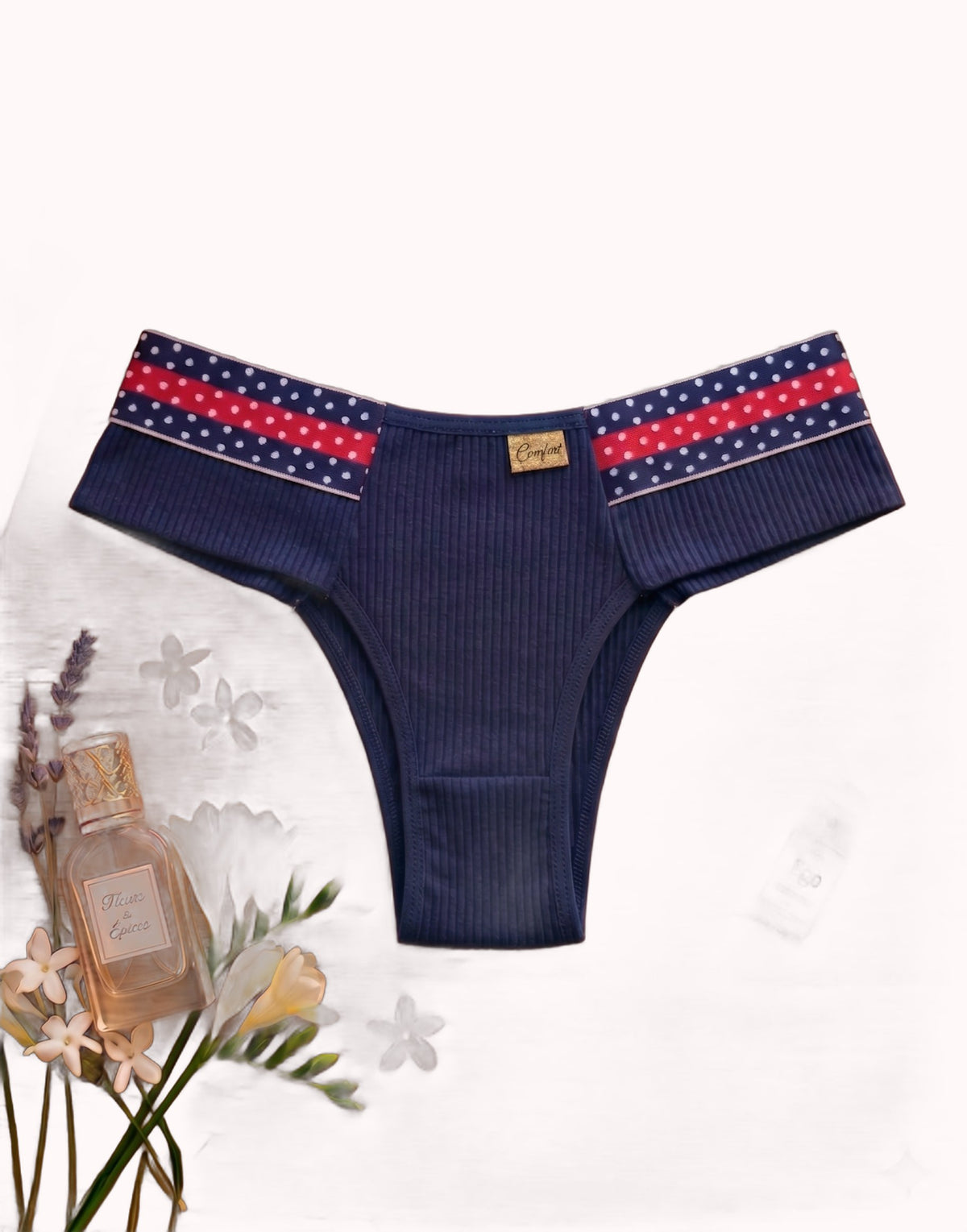 Calcinha Canelada com Elástico Estampado – Doce Malícia