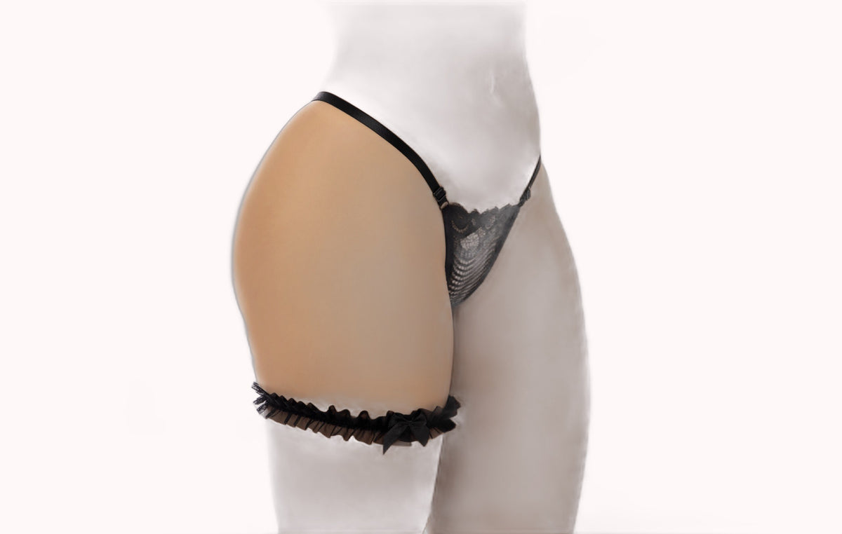 Calcinha Fio Dental de Tule com Perneira – Doce Malícia