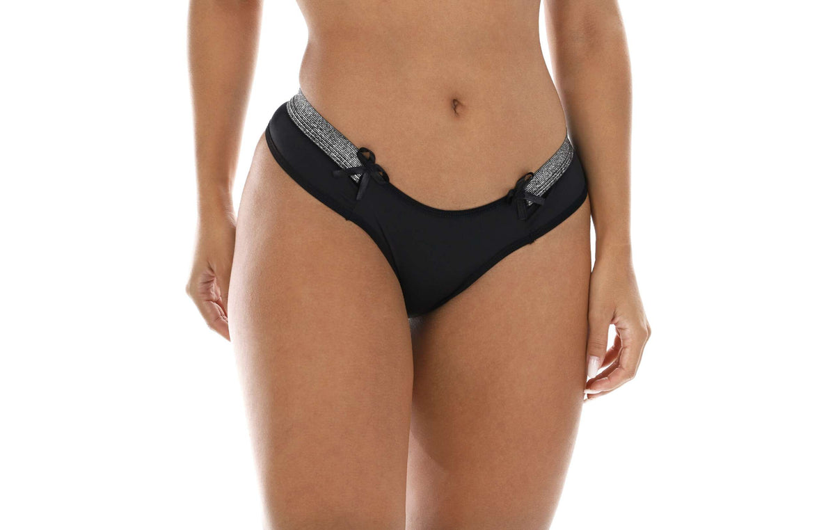Calcinha com elástico brilhoso em Branco – Doce Malícia