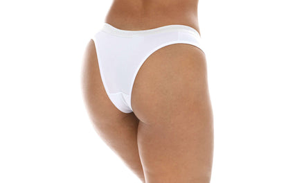 Calcinha com elástico brilhoso em Branco – Doce Malícia