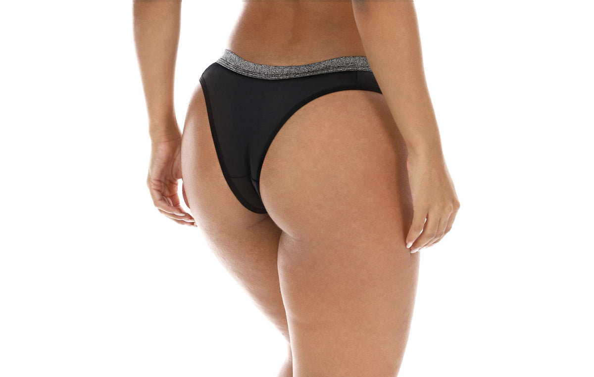 Calcinha com elástico brilhoso em Branco – Doce Malícia