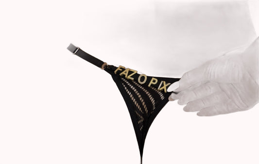 Calcinha com Regulagem e Frase Personalizável – Amara – Preta – Tamanho M – Doce Malícia