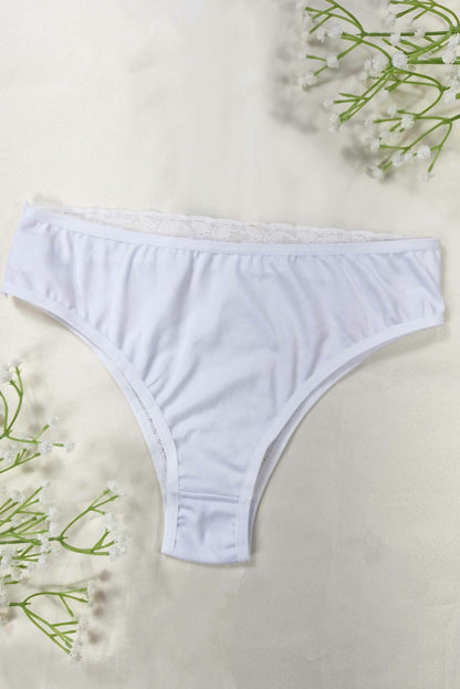 Calcinha Conforto de Microfibra e Renda em Branco – Doce Malícia