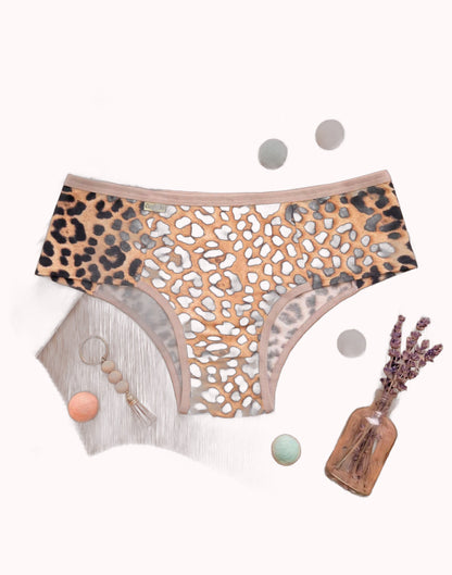 Calcinha Conforto em Suede Estampado