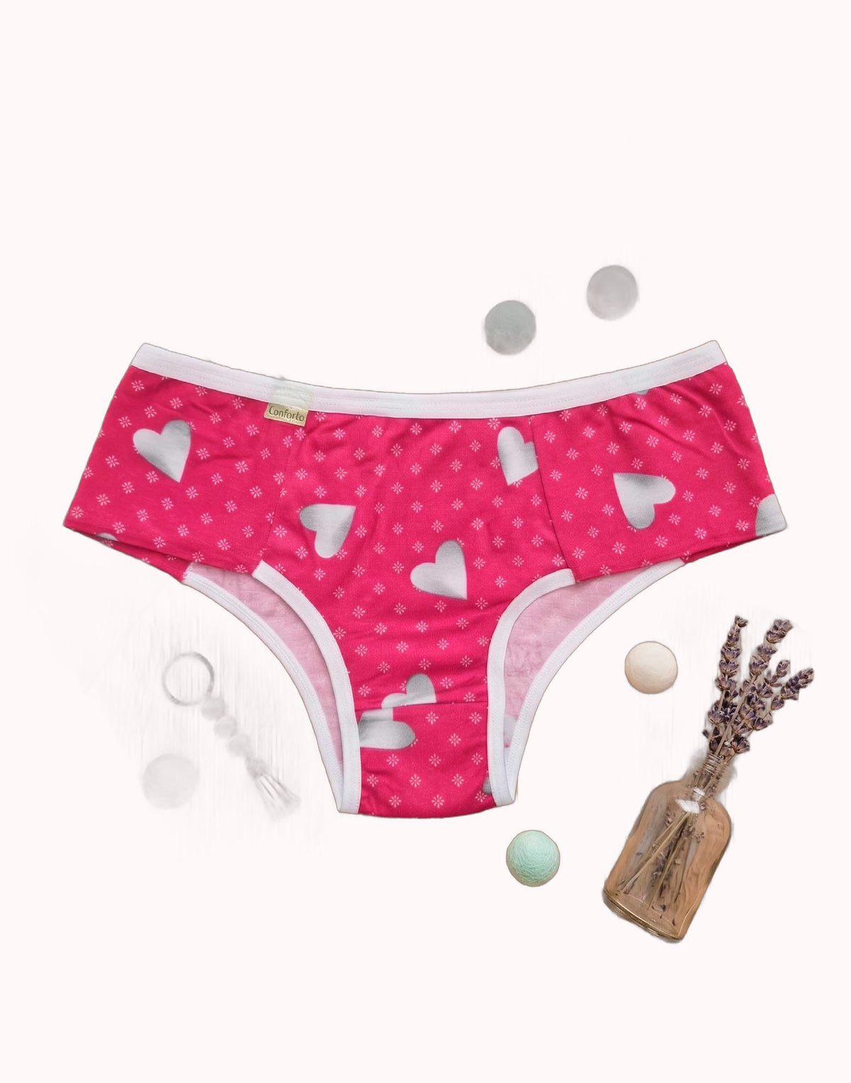 Calcinha Conforto em Suede Estampado