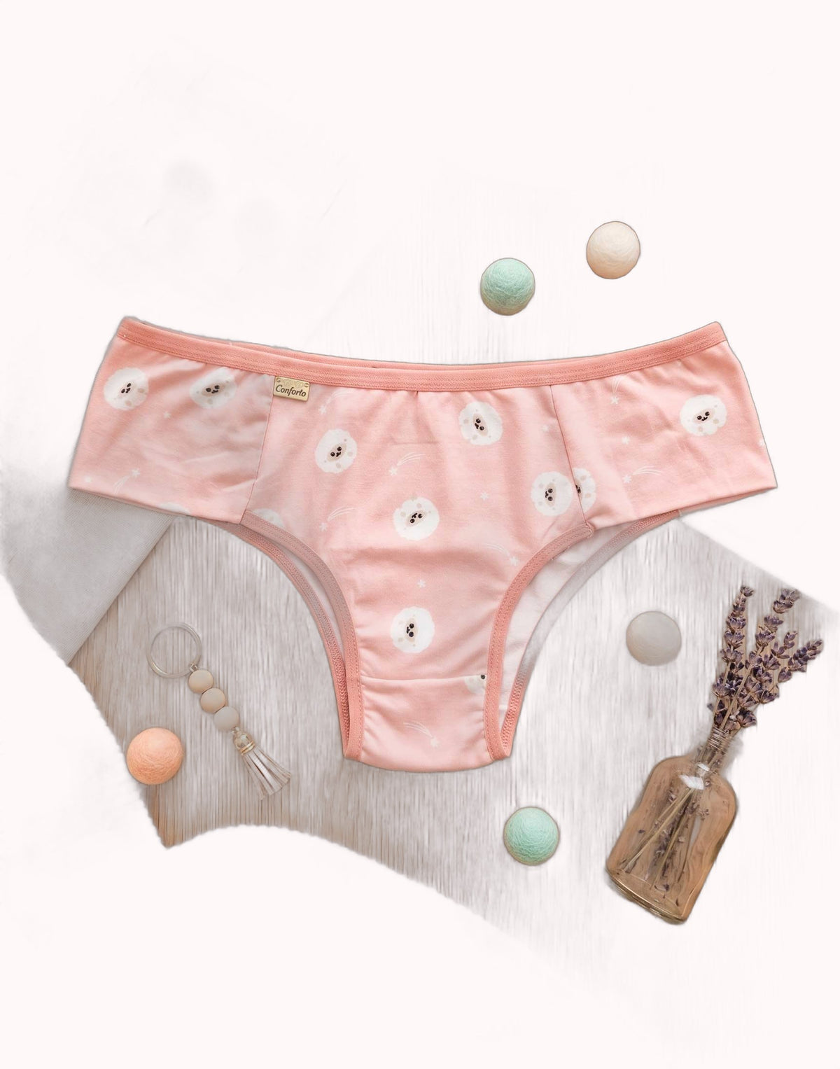 Calcinha Conforto em Suede Estampado