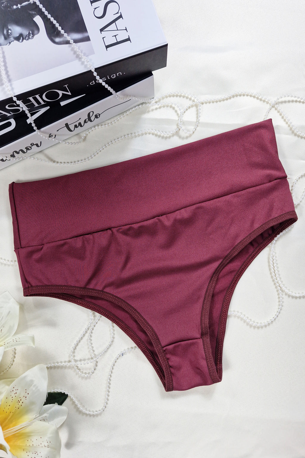 Calcinha Cinta com Cós Alto em Branco – Doce Malícia