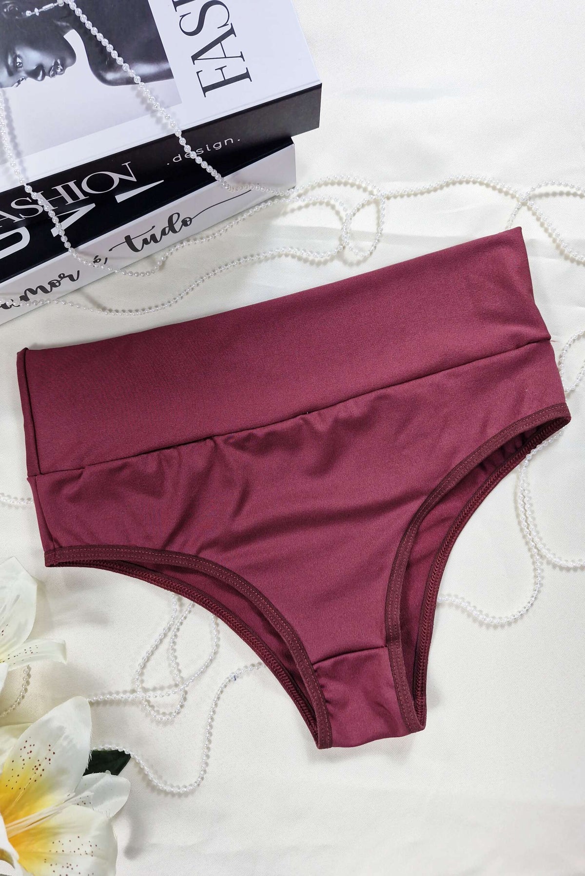 Calcinha Cinta com Cós Alto em Branco – Doce Malícia