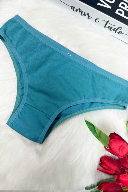 Calcinha Conforto de Algodão Liso em azul-Marinho – Doce Malícia
