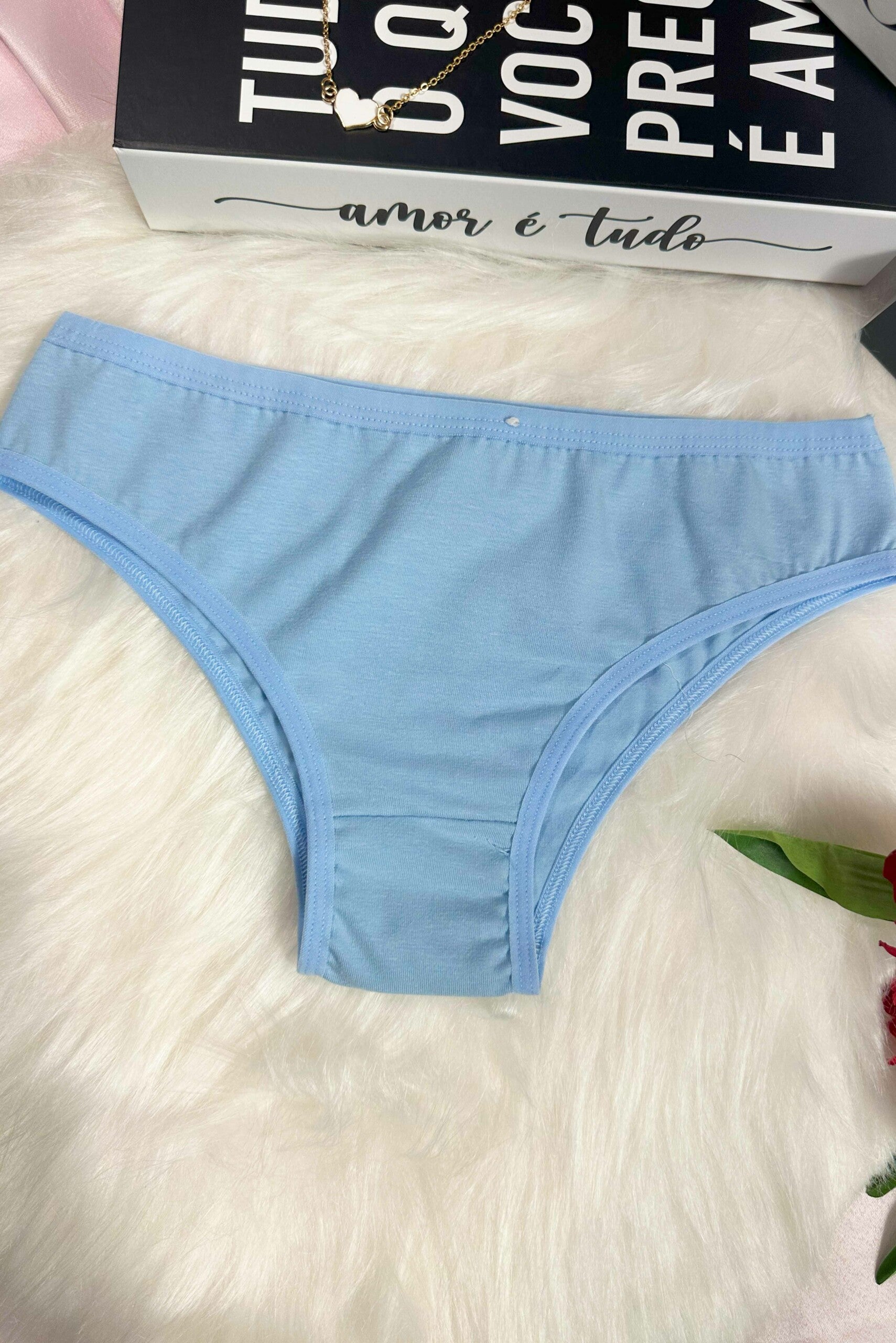 Calcinha Conforto de Algodão Liso em azul-Marinho – Doce Malícia