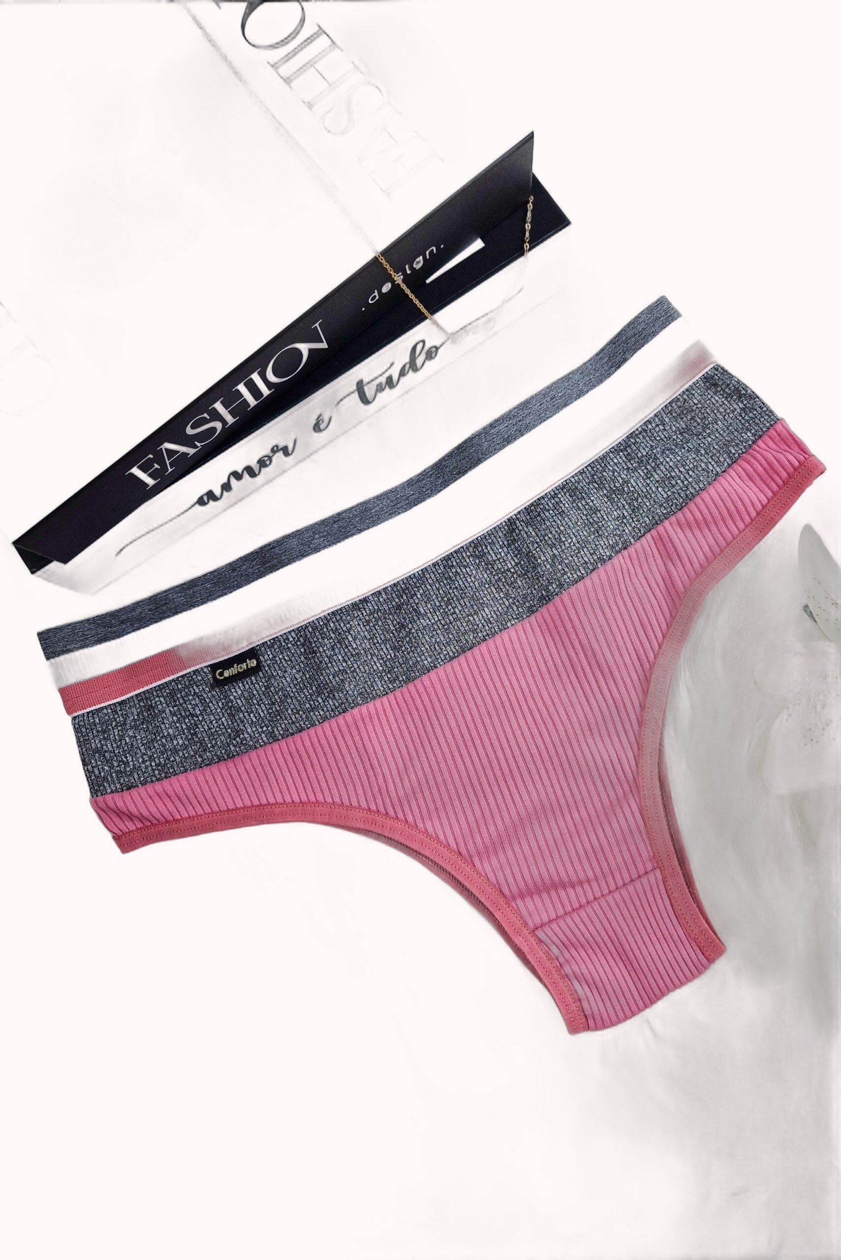 Calcinha em Suede Canelado com Elástico na Cintura – Doce Malícia