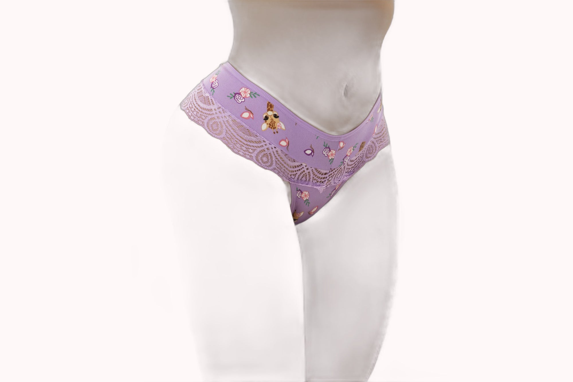 Calcinha em Suede Estampada com Renda – Doce Malícia