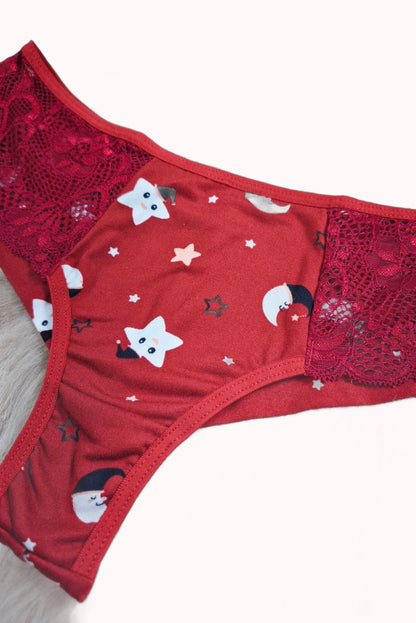 Calcinha em Suede Estampado com Renda – Doce Malícia