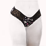 Calcinha em Suede Estampado com Renda – Doce Malícia