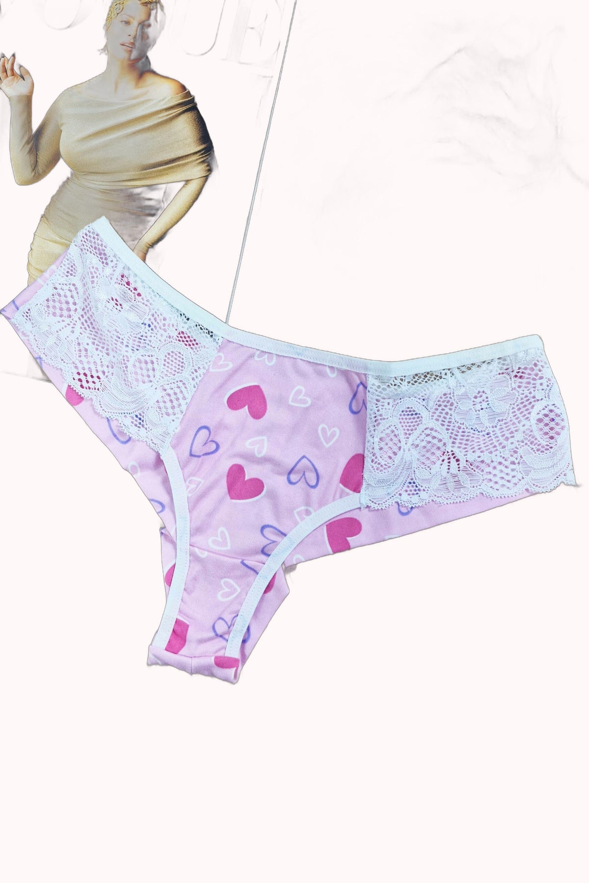 Calcinha em Suede Estampado com Renda – Doce Malícia