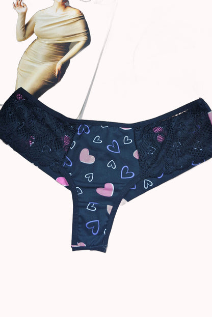 Calcinha em Suede Estampado com Renda – Doce Malícia
