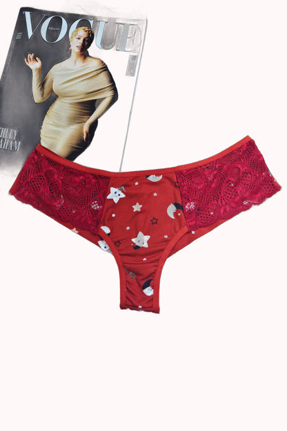 Calcinha em Suede Estampado com Renda – Doce Malícia