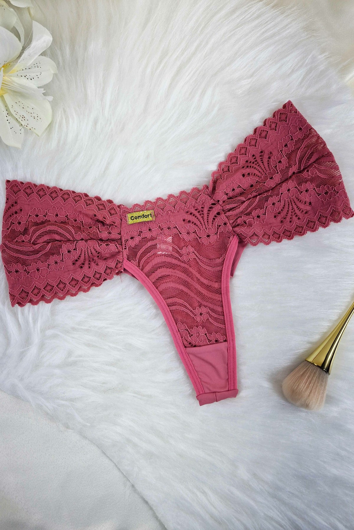 Calcinha Fio Duplo de Renda em Branco – Doce Malícia