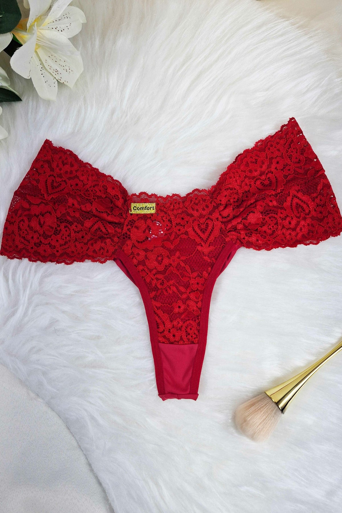 Calcinha Fio Duplo de Renda em Branco – Doce Malícia
