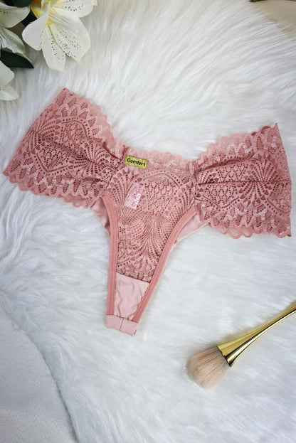 Calcinha Fio Duplo de Renda em Branco – Doce Malícia