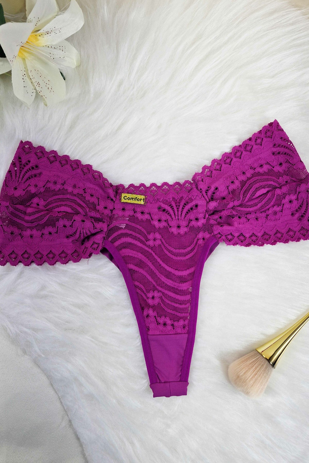 Calcinha Fio Duplo de Renda em Branco – Doce Malícia