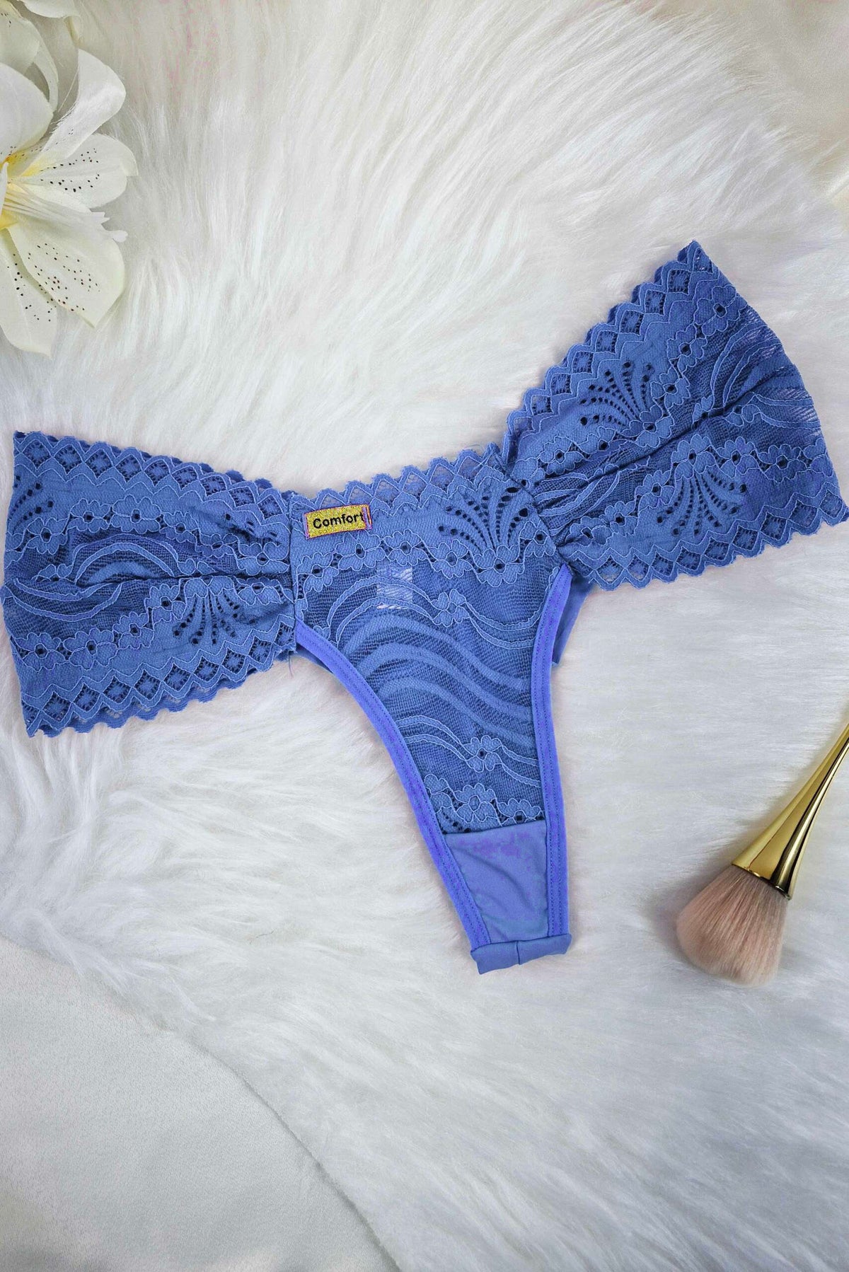 Calcinha Fio Duplo de Renda em Branco – Doce Malícia